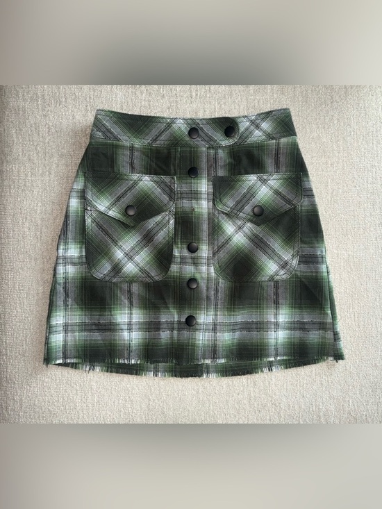 Urban Outfitters Dresses & Skirts - Urban Outfitters Green Plaid Button Front Mini Skirt Dark Academia XS